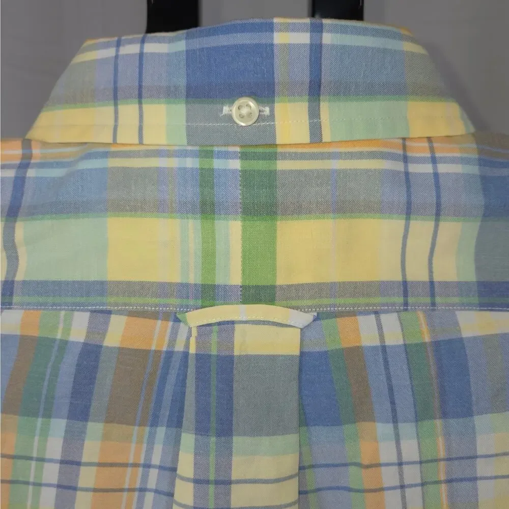 Polo Ralph Lauren Green Beach Twill Plaid Shirt Mens M Short Sleeve Button Down - Picture 4 of 10